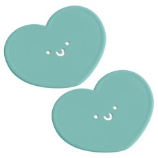 에이드엘 펀칭하트 실리콘 컵받침, 민트, 2개