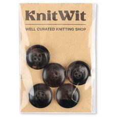 니트위트 마블링 단추 22mm 5p, 블랙, 1개