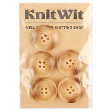 니트위트 마블링 단추 25mm, 베이지, 5개