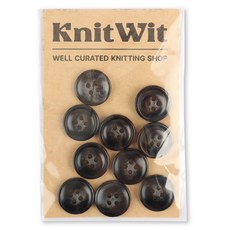 니트위트 마블링 단추 18mm 10p, 블랙, 1개