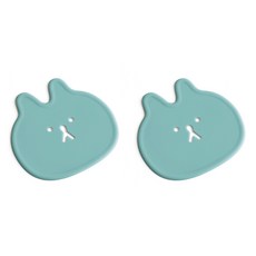 에이드엘 펀칭래빗 실리콘 컵받침, 민트, 2개