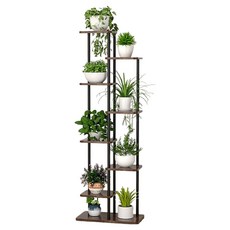 Gousse 室內客廳花盆整理架, 8層, 黑胡桃木