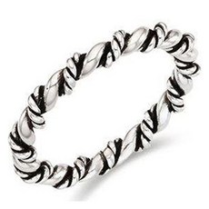 로아주 여성용 silver925 twisted rope ring