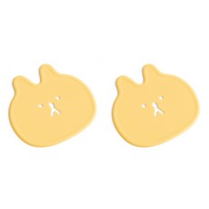 에이드엘 펀칭래빗 실리콘 컵받침, 라이트옐로우, 2개