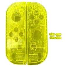 호후 닌텐도 스위치 조이콘 투명 케이스 하우징 쉘 커버 세트, 옐로, 1세트