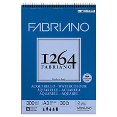 FABRIANO Boutique 1264水彩水彩畫頂部彈簧素描本 300g WSC03, 30張, 1個, A3
