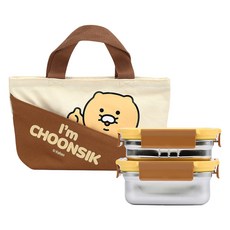 LiLFANT 春植 Cargo 不鏽鋼雙層便當盒拉鍊袋組, 1套, 混合色