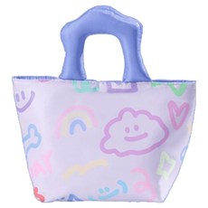 므뮤 霓虹野餐便當保溫保冷袋, 塗鴉紫色, 1個