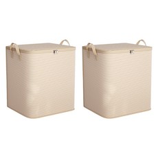 블룸홈 대용량 이불 옷 패브릭 정리함 140L, 베이지, 2개