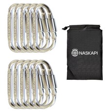 NASKAPI 鋁製登山扣, 銀色, 10個