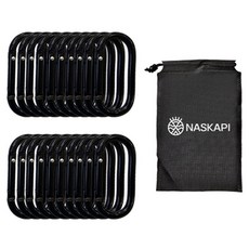 NASKAPI 鋁製登山扣, 黑色, 20個