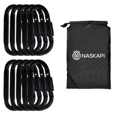 NASKAPI 鋁製登山扣, 黑色, 10個