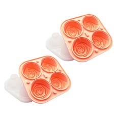 Librika 玫瑰矽膠製冰盒, 橘色, 2個