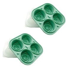 Librika 玫瑰矽膠製冰盒, 綠色, 2個