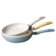 Modern House Butter Cook 陶瓷塗層IH電磁爐適用平底鍋3件組, 24cm平底鍋 + 28cm平底鍋 + 28cm炒鍋, 1套, 混合色