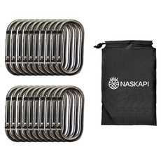 나스카피 알루미늄 카라비너, 다크그레이, 20개