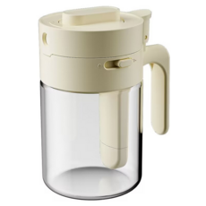 SP SAUCE 兩用式玻璃調味罐 9.5 x 7.4 x 12.8cm 奶油色 218g, 1個, 300ml