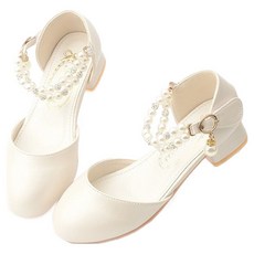 BEBEMARU 女童優雅腳踝珍珠鞋 9471