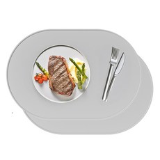 Tiotte Mongle 矽膠餐墊, 39 x 26.5 cm, 霧灰色, 2個