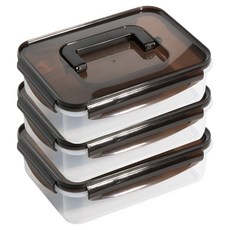 Nanu Dam 經典把手食品保存密封容器小菜盒 1.5L, 單品, 3個