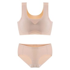 윙크핑크 편안함 노와이어 심리스 런닝 브라 + 팬티 세트 n6037