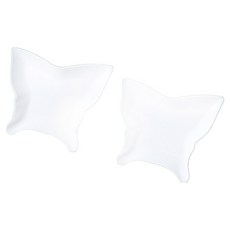 머니풀 버터플라이 간식 뷔페 쟁반, 매트 화이트, 2개