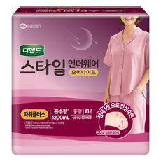 Depend 利清爽 女性時尚內褲型夜用成人紙尿褲, 8入, 中型, 1個