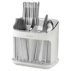 Fuola 瀝水餐具收納盒, 透明白色, 1個