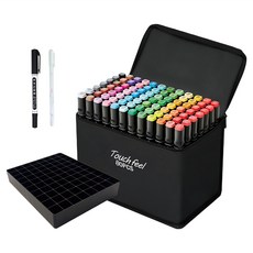 터치필 아트마카 디자인 마카펜 + 펜 2종 + 펜홀더 세트, 80색, 1세트