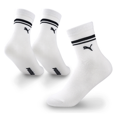 PUMA 兒童簡約彩色線條中筒襪素色3雙組