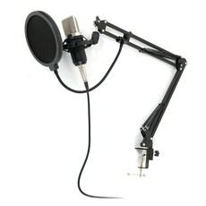 컴스 마트 탁상 거치용 스탠드 콘덴서 마이크 + 팝 스크린 세트, TB169