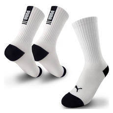 PUMA 兒童款簡約Logo點綴素色長襪3雙組