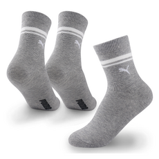 PUMA 兒童簡約線條中筒襪素色3雙組