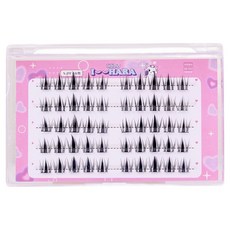 IHara 橫式5排免膠水三重假睫毛, 黑色, 1個