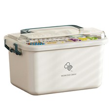 Daloa Dait 雙層分離收納急救藥箱 綠色 29 x 21 x 18cm, 1個