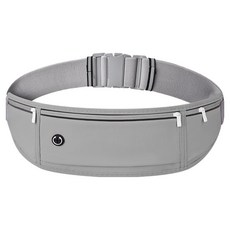 FitGym 獨立口袋寬版慢跑跑步腰包, 1個, 灰色