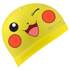 VECLE 兒童寶可夢PU塗層臉部造型泳帽 皮卡丘, 黃色, 1個