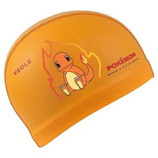 VECLE 兒童用 寶可夢 聚氨酯塗層 泳帽 小火龍, 橘色, 1個