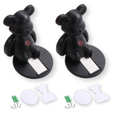 Matterhorn 熊造型磁吸門擋 黑色, 2個