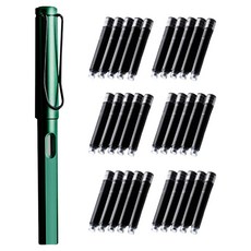 B2WIN 書法筆 + 墨水 30入組, 1個, 綠色(筆), 黑色(墨水)