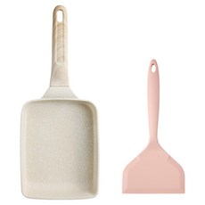 이지실리 인덕션 IH 사각 계란말이 팬 19cm 세트 2개, 1세트, 연핑크, 팬 + 뒤집개