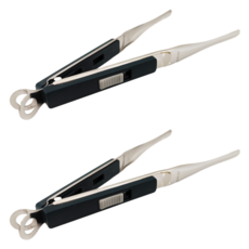 理享家 304不鏽鋼鋸齒型食物夾料理夾 Set 舒適手柄 夾取食物更穩當 廚房烹飪好幫手 承重穩固 304不鏽鋼打造 不易生鏽 烤肉夾, 黑色, 2支