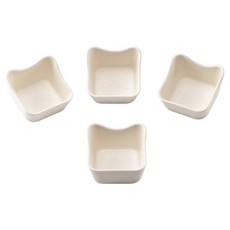 Ahtty home Petit Cat 醬料碗, 4個, 奶油色