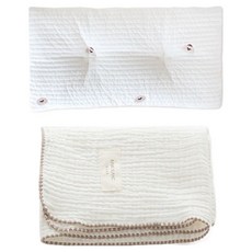 bamiblanc 幼兒用 Artist멍 涼感枕 + Bonbon 毯子組合, 奶油米色(毯子)