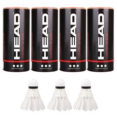 HEAD 海德 HEAD Tournament 300鵝毛羽毛球, 4個, 白色, 3入