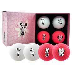 Volvik VIVID 迪士尼棉花糖限定版3層高爾夫球禮盒組, 米妮(粉紅色), 4顆, 1組