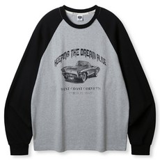 앨빈클로 빈티지 자동차 래글런 오버핏 긴팔 티셔츠 AVT378