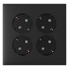 Legrand 羅格朗 Apela黑色 45度插針式 Simple 4孔嵌入式插座, 1個
