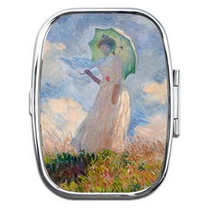 克勞德·莫內 Woman with a Parasol 方形鐵盒, 銀色, 1個
