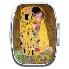 古斯塔夫克林姆 The Kiss 方形鐵盒, 銀色, 1個